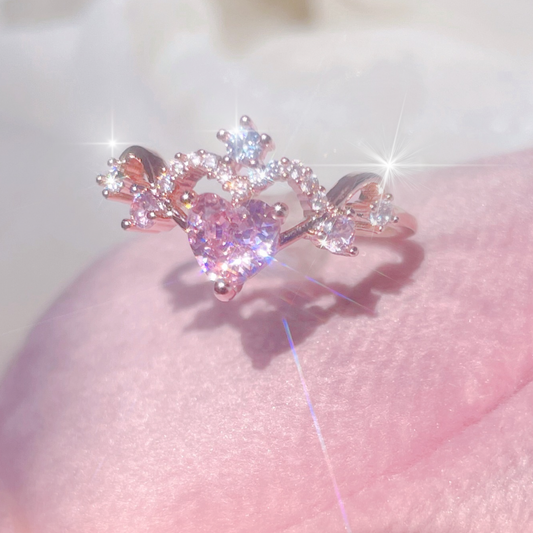 ♥人気再販♥ Sweet rosy heart リング