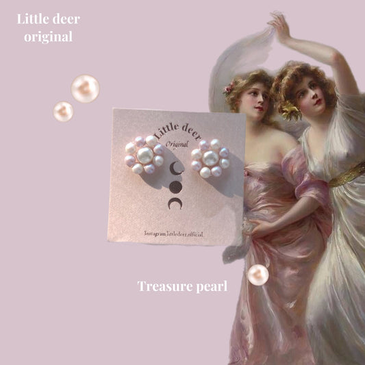 Treasure pearl ピアス/イヤリング (淡水パール+スワロフスキー)