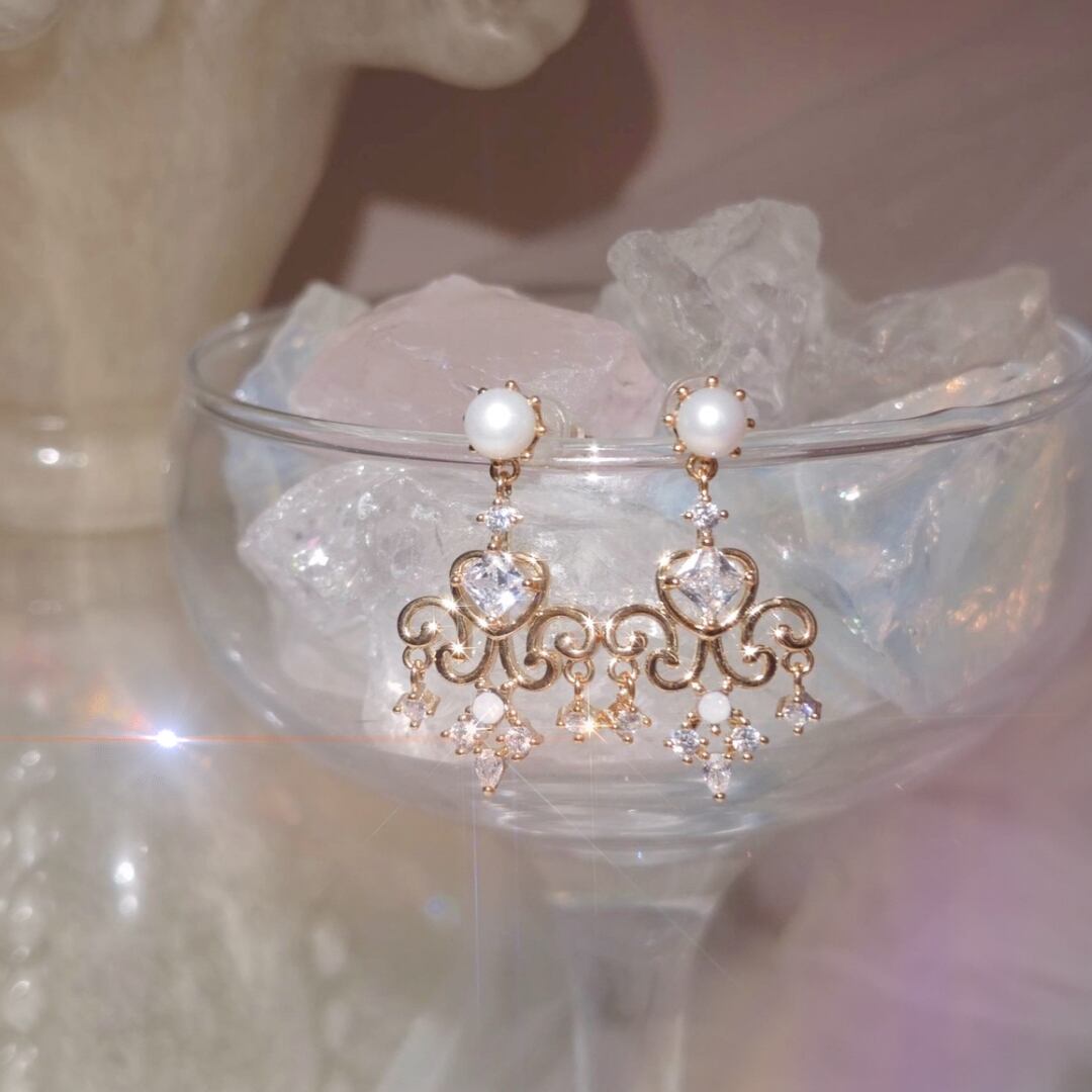 vintage chandelier ピアス/イヤリング