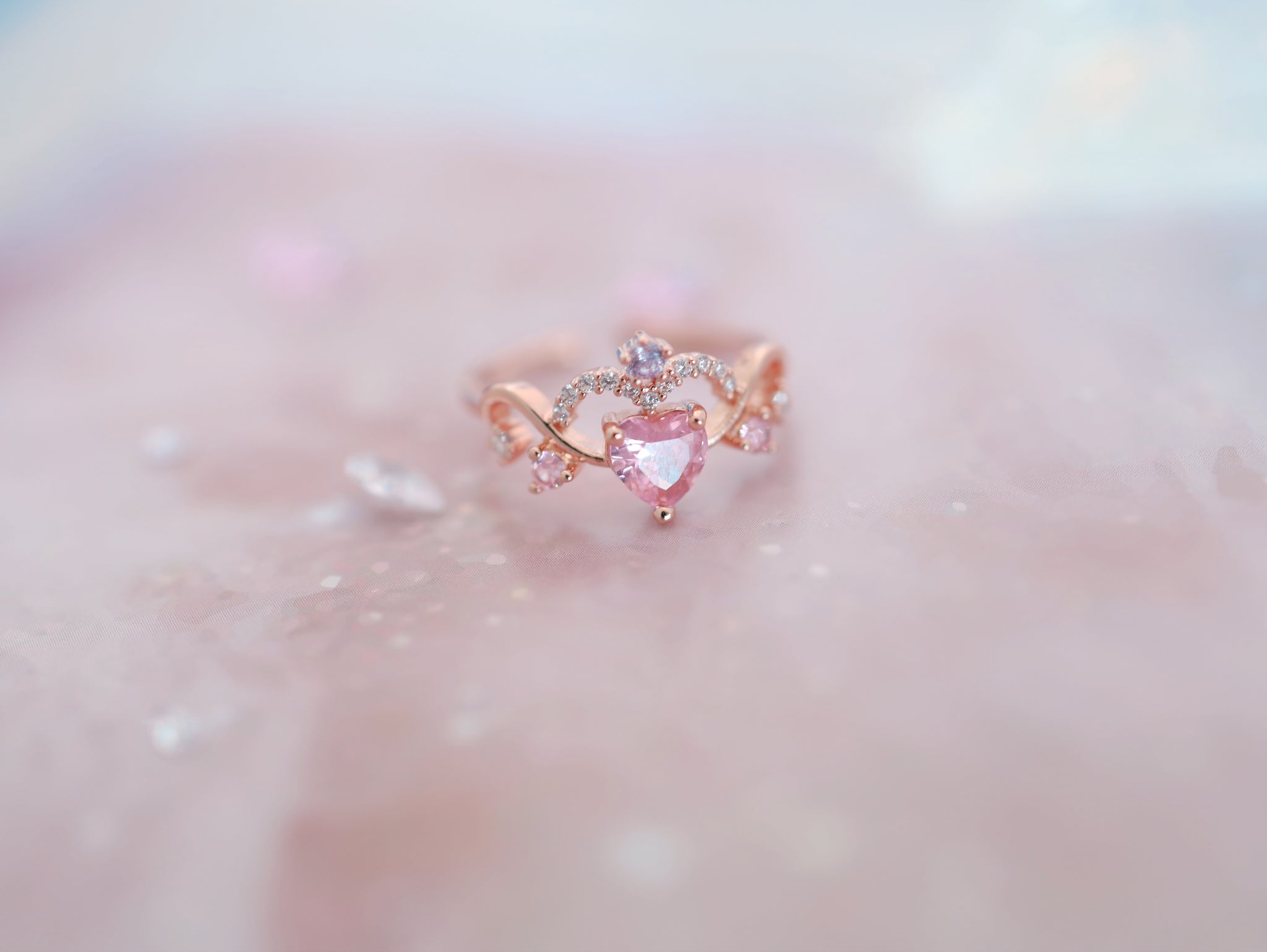 ♥人気再販♥ Sweet rosy heart リング