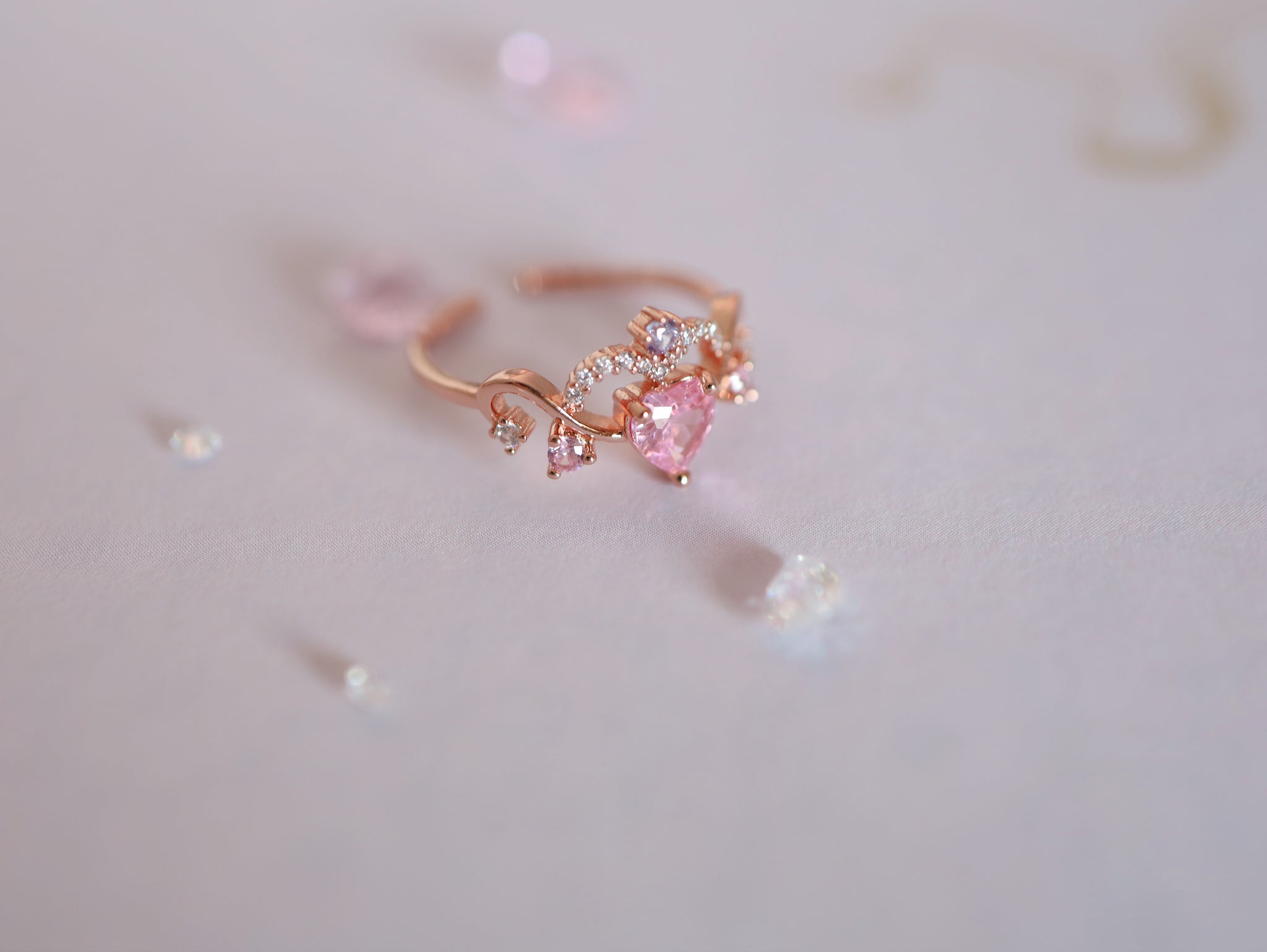 ♥人気再販♥ Sweet rosy heart リング