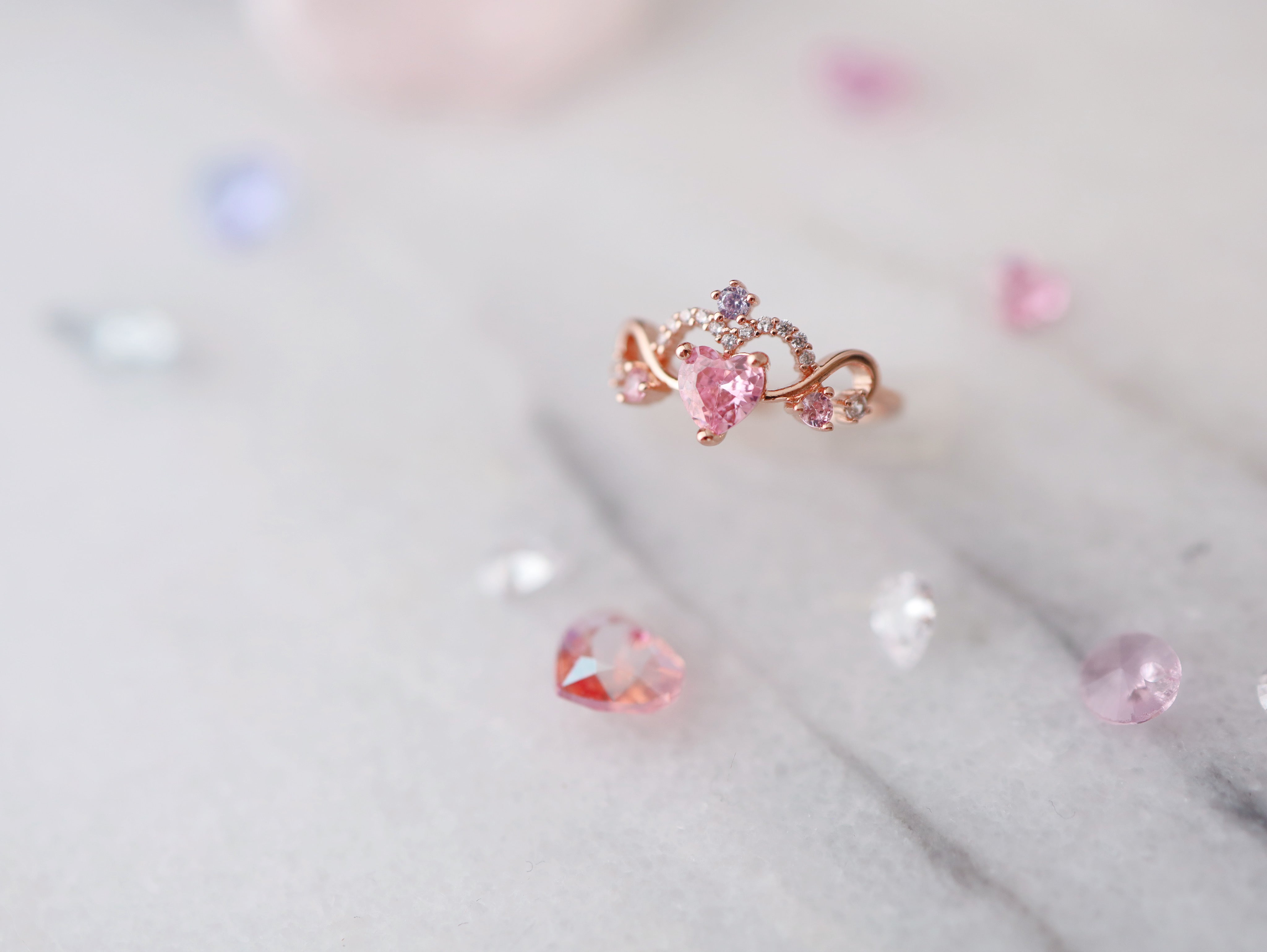 ♥人気再販♥ Sweet rosy heart リング