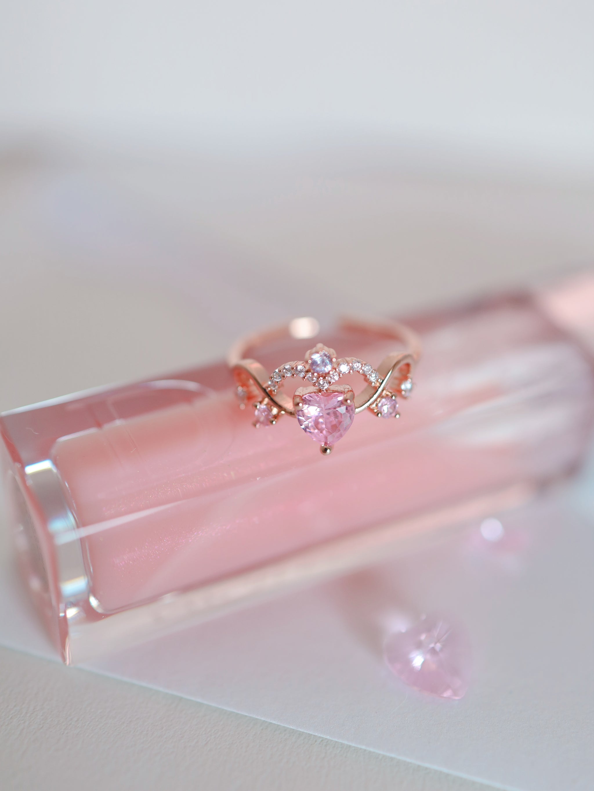 ♥人気再販♥ Sweet rosy heart リング