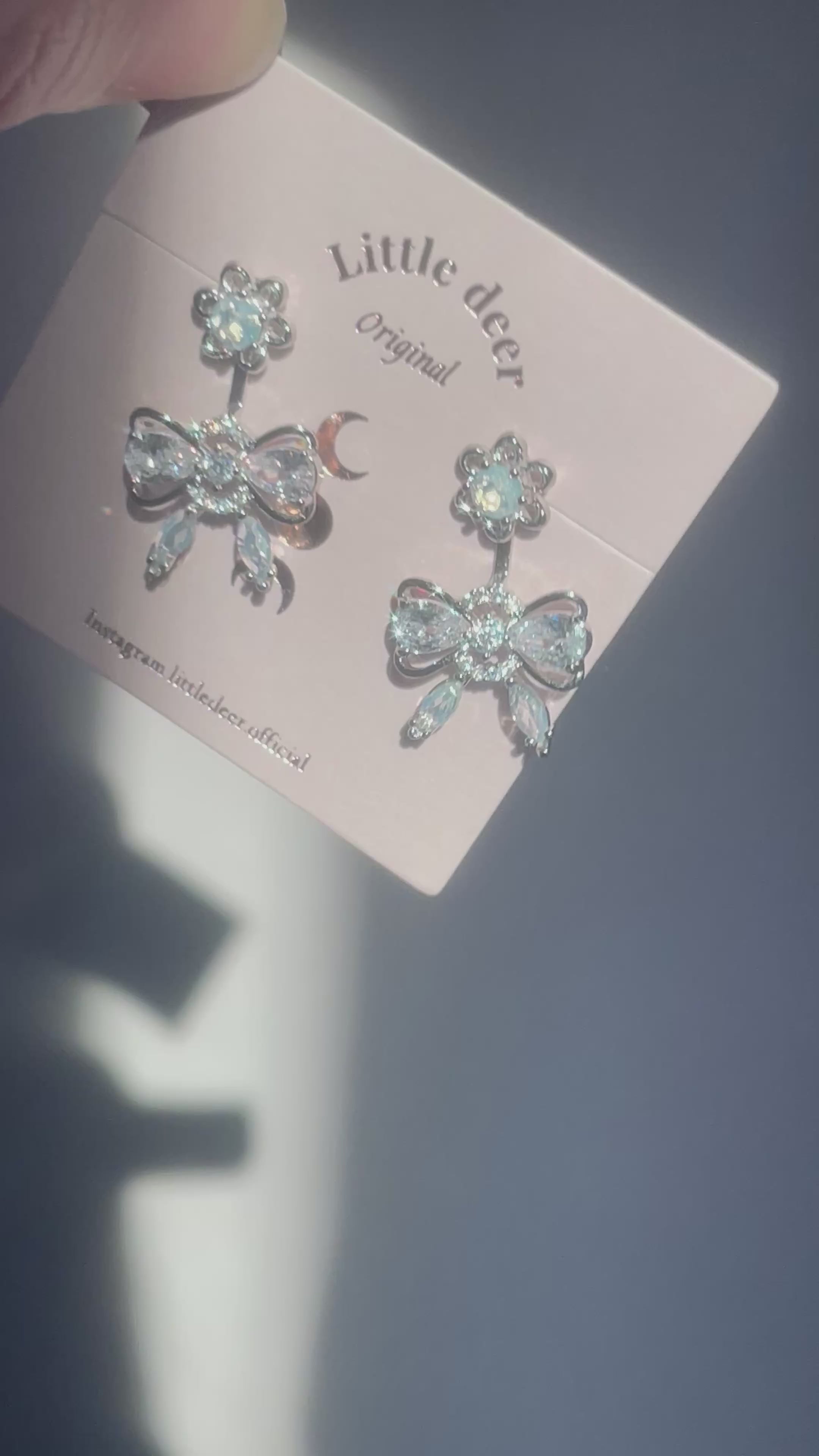 Promise Ribbon Crystal 2wayピアス/イヤリング